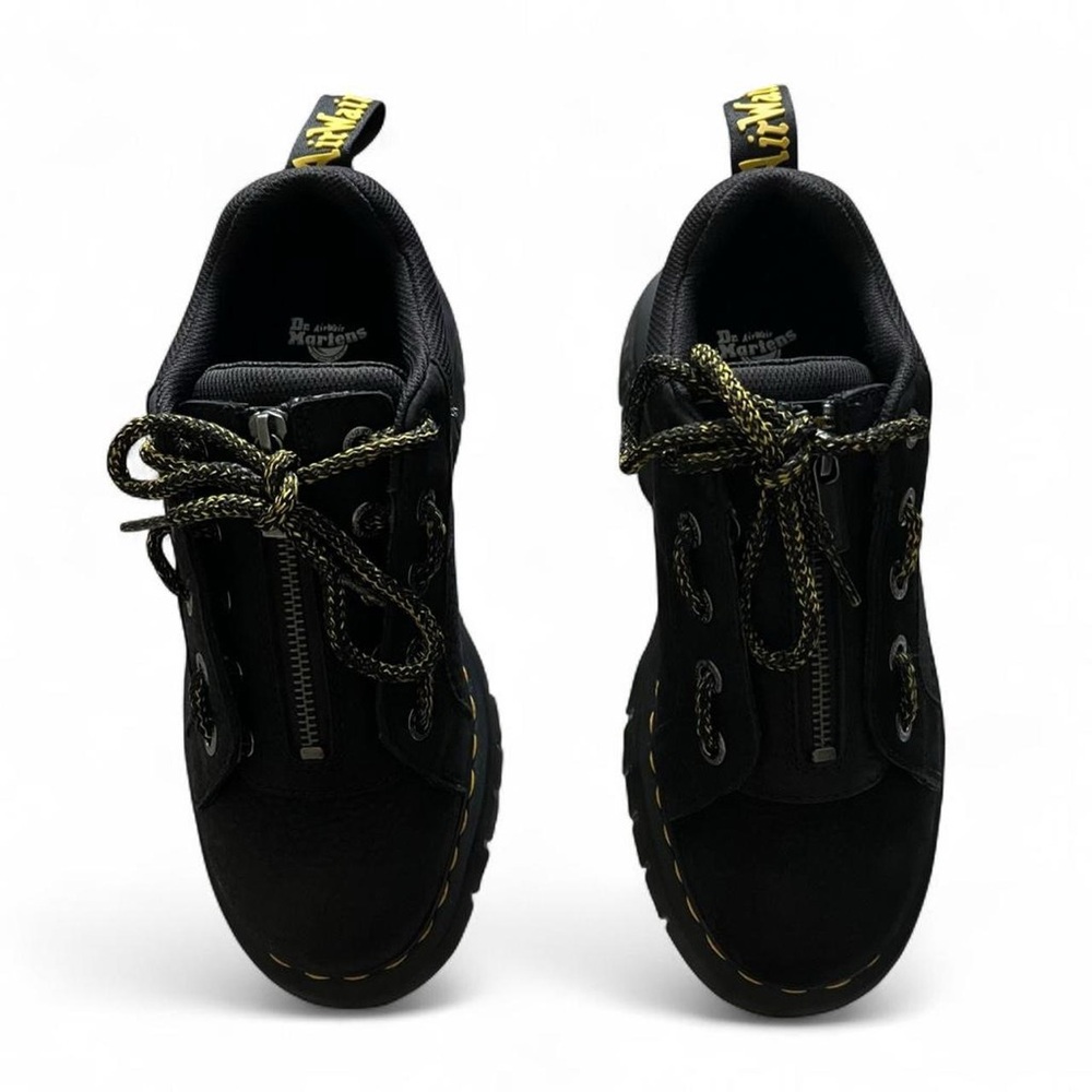 NWOT Rare Dr. Martens Woodard Zip Black Genuine Suede Chunky Platform Sneakers - Picture 2 of 7